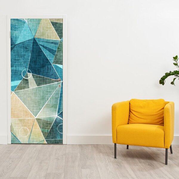 Fototapeta na dveře - Tyrkysová abstrakce (95x205cm)