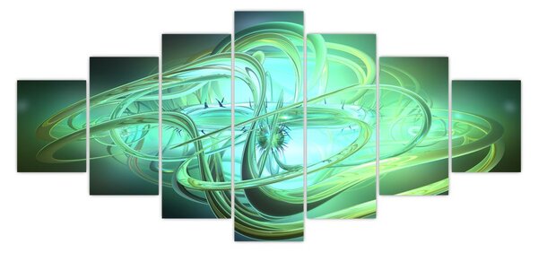 Obraz zelené abstrakce (210x100 cm)