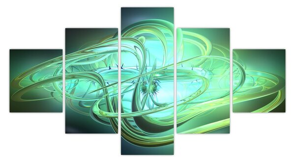 Obraz zelené abstrakce (125x70 cm)