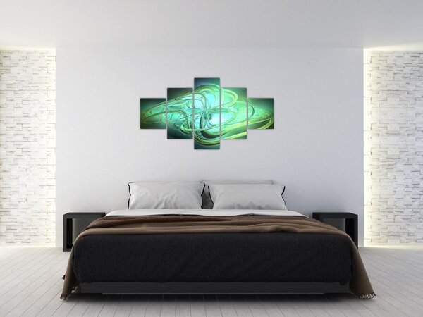 Obraz zelené abstrakce (125x70 cm)