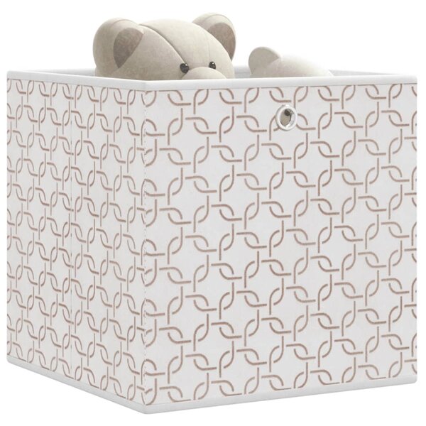 Skládací úložné boxy 10 ks krémové 32x32x32 cm netkaná textilie