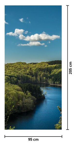 Fototapeta na dveře - Jezero v lesích (95x205cm)