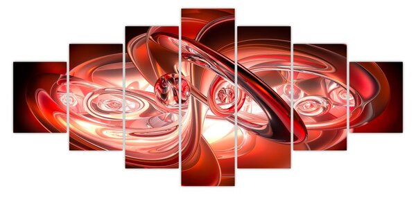 Obraz - červené tvary (210x100 cm)