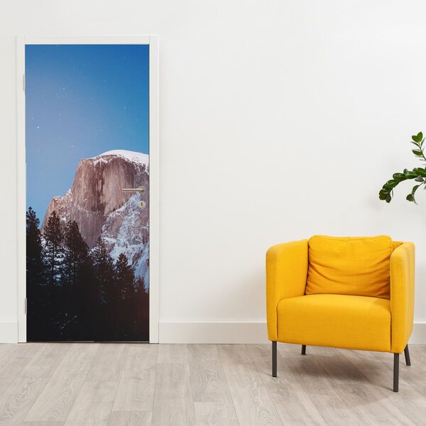 Fototapeta na dveře - Noční vrchol hor (95x205cm)