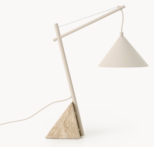 Velká stolní lampa's travertinovou podstavou Reyna