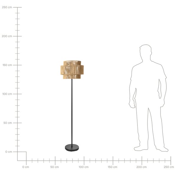 Stojací lampa WOKIRO Papírový provázek Přírodní