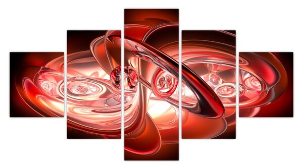 Obraz - červené tvary (125x70 cm)