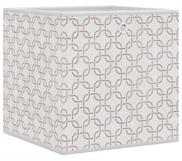 Skládací úložné boxy 10 ks krémové 32x32x32 cm netkaná textilie