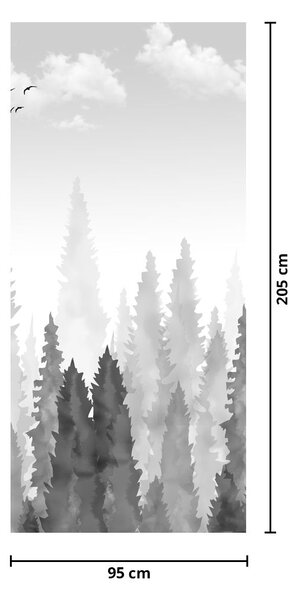 Fototapeta na dveře - Vrcholky lesů (95x205cm)