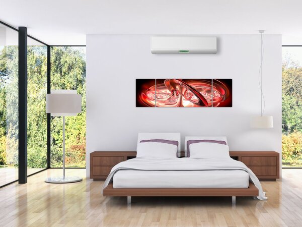 Obraz - červené tvary (170x50 cm)