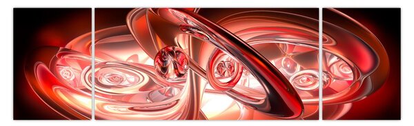 Obraz - červené tvary (170x50 cm)
