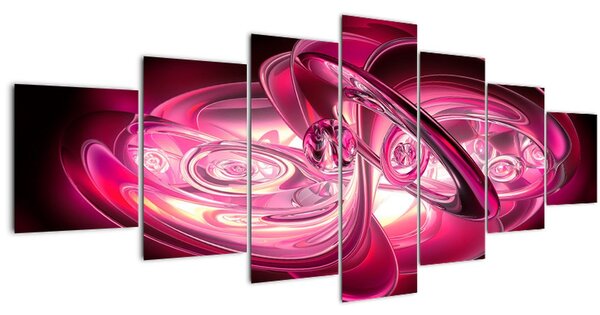 Obraz růžových fraktálů (210x100 cm)
