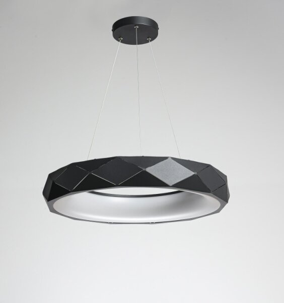 LED Lustr na lanku REUS LED/36W/230V 4000K pr. 61 cm černá