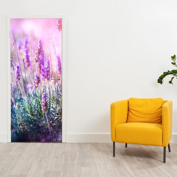 Fototapeta na dveře - Levandule ve třpytu slunce (95x205cm)