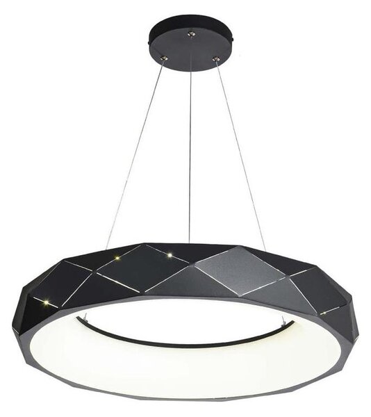 LED Lustr na lanku REUS LED/36W/230V 4000K pr. 61 cm černá