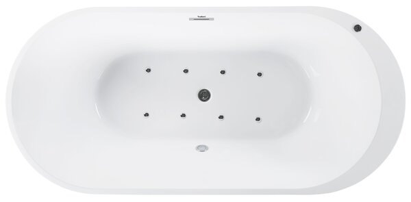 Volně stojící vířivka s LED osvětlením NEVIS 170 x 80 cm Bílá