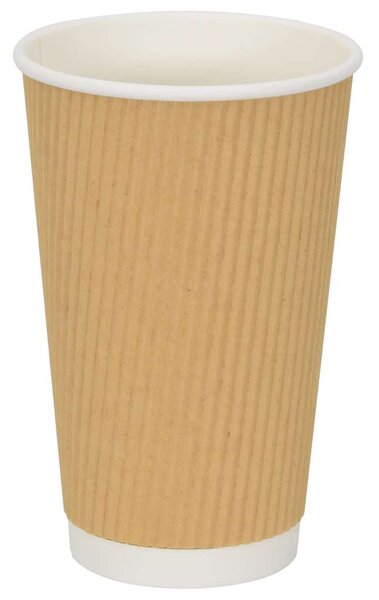 Papírové kelímky na kávu 500 pcs 16oz 400ml hnědé