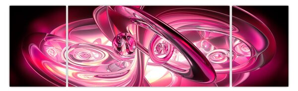 Obraz růžových fraktálů (170x50 cm)