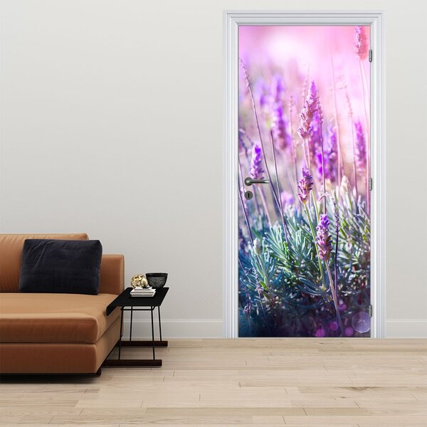 Fototapeta na dveře - Levandule ve třpytu slunce (95x205cm)