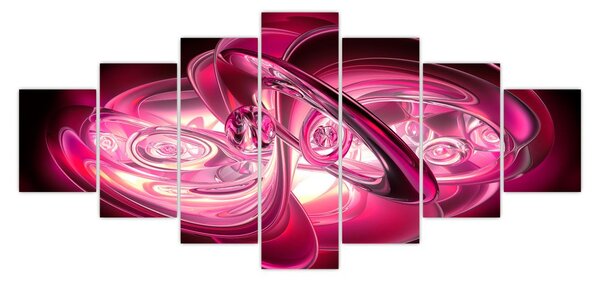 Obraz růžových fraktálů (210x100 cm)