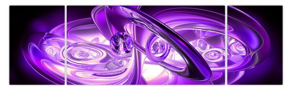 Obraz fialových fraktálů (170x50 cm)