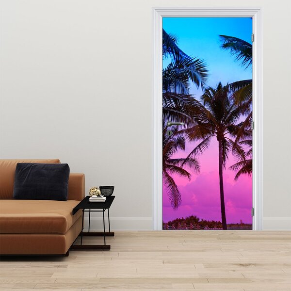 Fototapeta na dveře - Palmy v Miami (95x205cm)