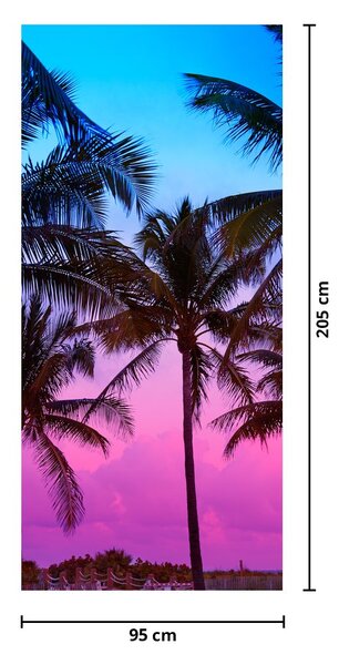 Fototapeta na dveře - Palmy v Miami (95x205cm)