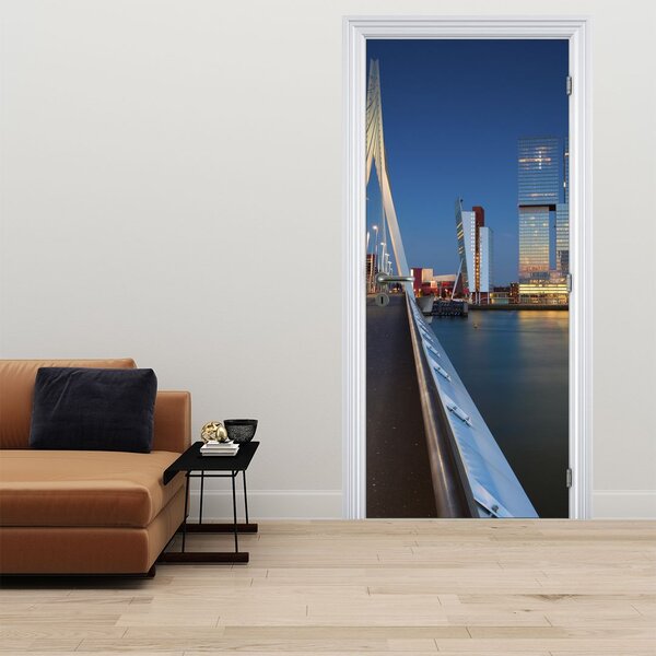 Fototapeta na dveře - Stmívání v Rotterdamu (95x205cm)