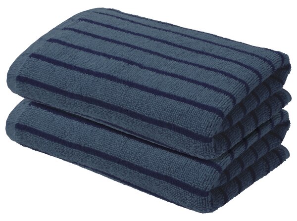 Livarno® Froté ručník, 2 kusy, 50 x 100 cm (modrá) (100407459002)