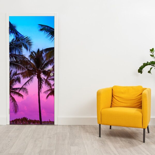 Fototapeta na dveře - Palmy v Miami (95x205cm)