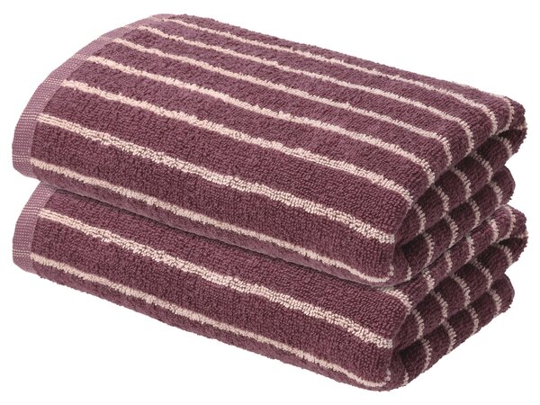 Livarno® Froté ručník, 2 kusy, 50 x 100 cm (bordó) (100407459003)