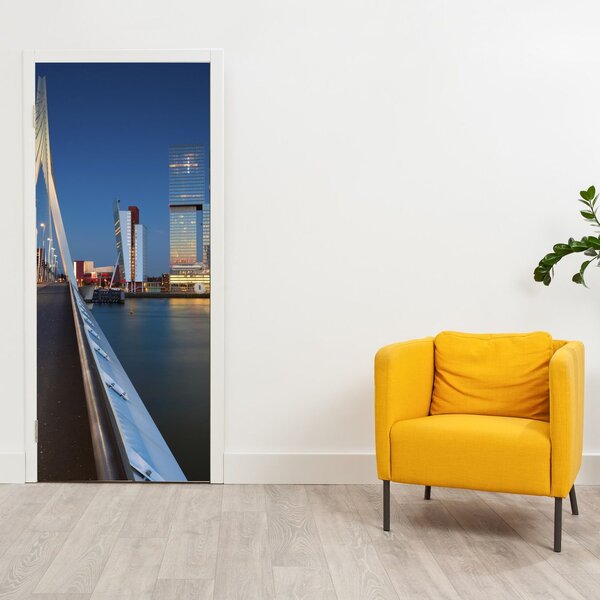 Fototapeta na dveře - Stmívání v Rotterdamu (95x205cm)
