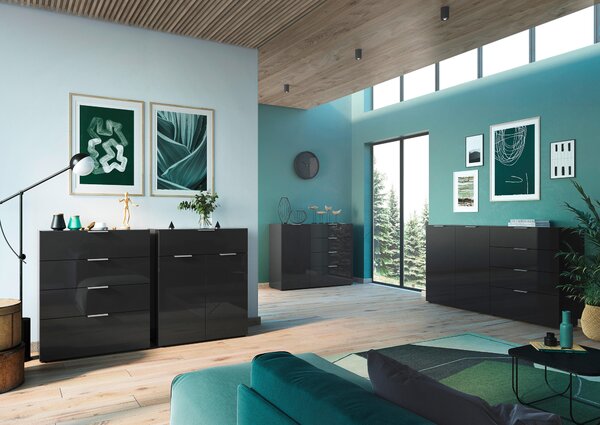 KOMODA, černá, 83/102/42 cm Premium Living - Široké komody