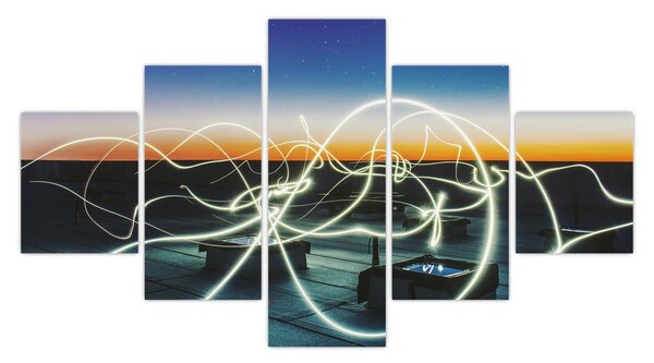 Obraz - pohled na oblohu ze střechy (125x70 cm)