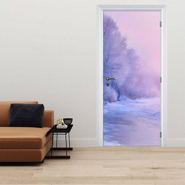 Fototapeta na dveře - Zamrzlá řeka (95x205cm)