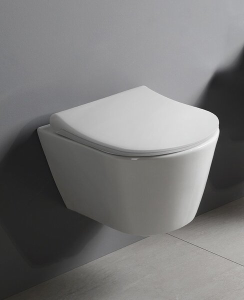 Sapho Sapho, AVVA CLEANWASH závěsná WC mísa s bidet. sprškou, Rimless, 35,5x53cm, bílá, 100312