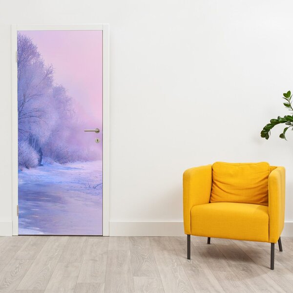 Fototapeta na dveře - Zamrzlá řeka (95x205cm)