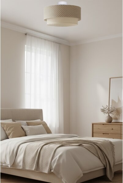 Brilagi-LED Přisazený lustr BOHO BOBO 1xE27/60W/230V pr.40 cm puntíky béž./krém