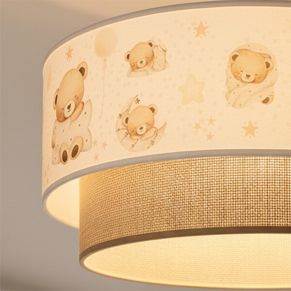 Brilagi- LED Dětský lustr na lanku BOBO 1xE27/60W/230V pr. 40 cm bílá/béž./medv