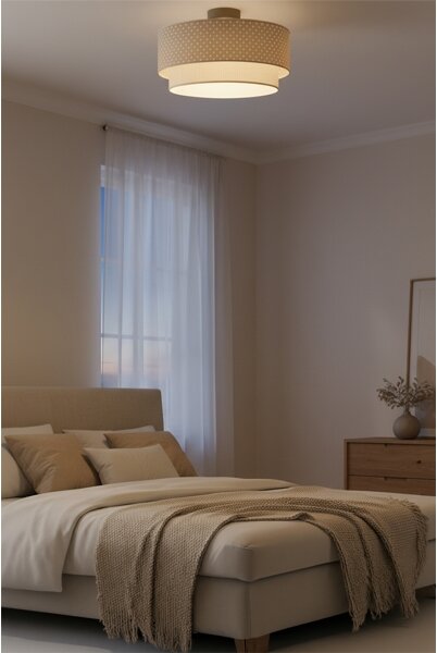 Brilagi-LED Přisazený lustr BOHO BOBO 1xE27/60W/230V pr.40 cm puntíky béž./krém
