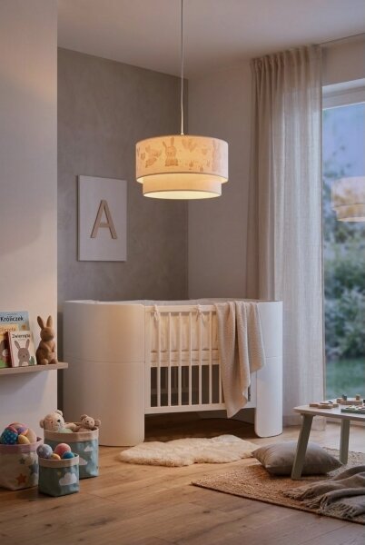 Brilagi - LED Dětský lustr na lanku BOBO 1xE27/60W/230V pr. 35 cm bílá/králíčci