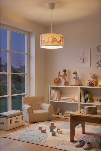Brilagi - LED Dětský lustr na lanku BOBO 1xE27/60W/230V pr. 35 cm bílá/zvířátka