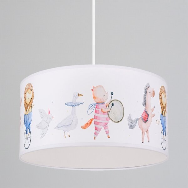 Brilagi - LED Dětský lustr na lanku BOBO 1xE27/60W/230V pr. 35 cm bílá/zvířátka