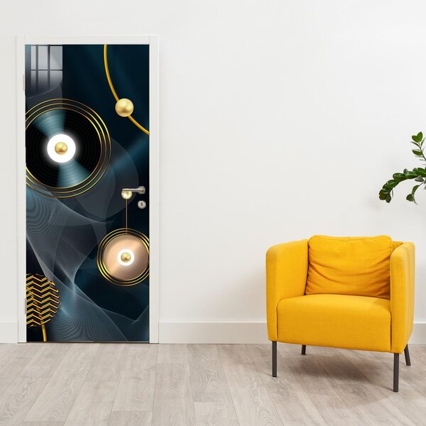 Fototapeta na dveře - Zlaté kruhy (95x205cm)