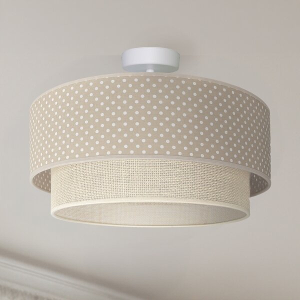 Brilagi-LED Přisazený lustr BOHO BOBO 1xE27/60W/230V pr.40 cm puntíky béž./krém
