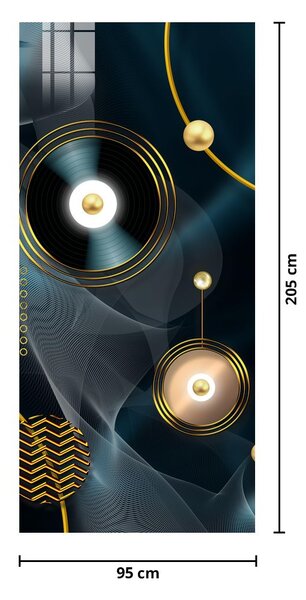 Fototapeta na dveře - Zlaté kruhy (95x205cm)