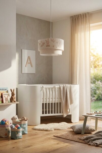 Brilagi - LED Dětský lustr na lanku BOBO 1xE27/60W/230V pr. 35 cm bílá/králíčci