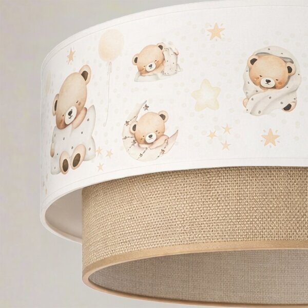 Brilagi- LED Dětský lustr na lanku BOBO 1xE27/60W/230V pr. 40 cm bílá/béž./medv
