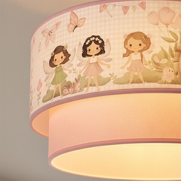 Brilagi - LED Dětský přisazený lustr BOBO 1xE27/60W/230V pr. 40 cm růžová/víly