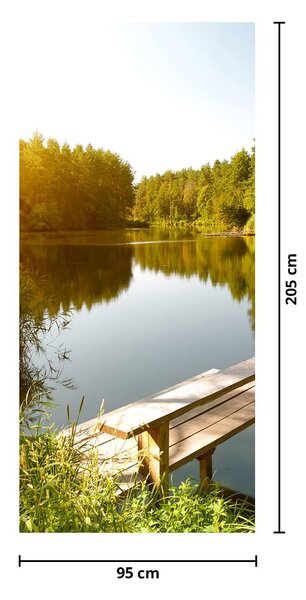 Fototapeta na dveře - Jezero u lesa (95x205cm)